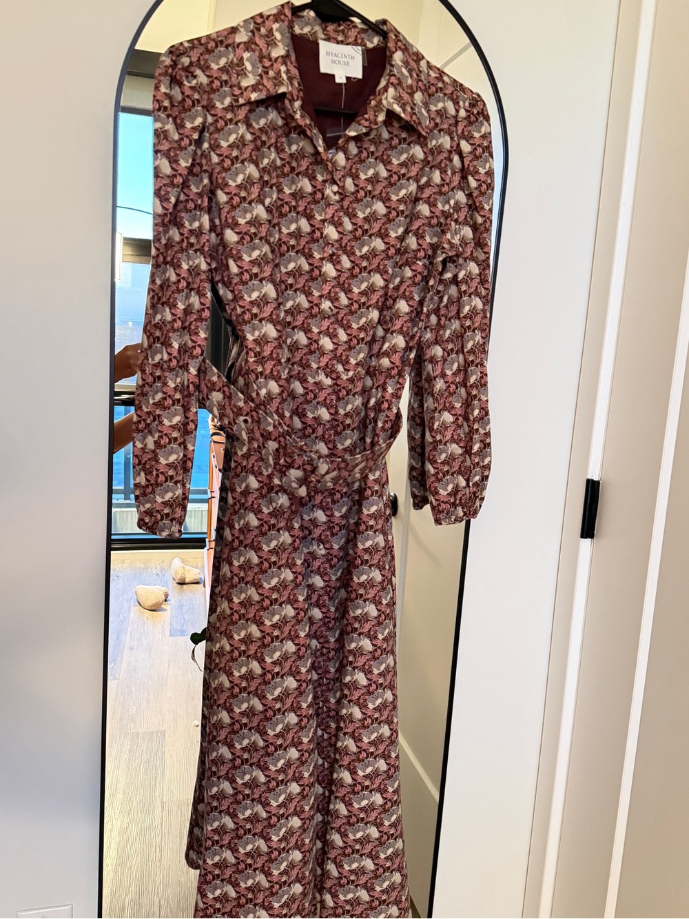 Hyacinth House Plum & Dusty Blue Floral Maxi Dress